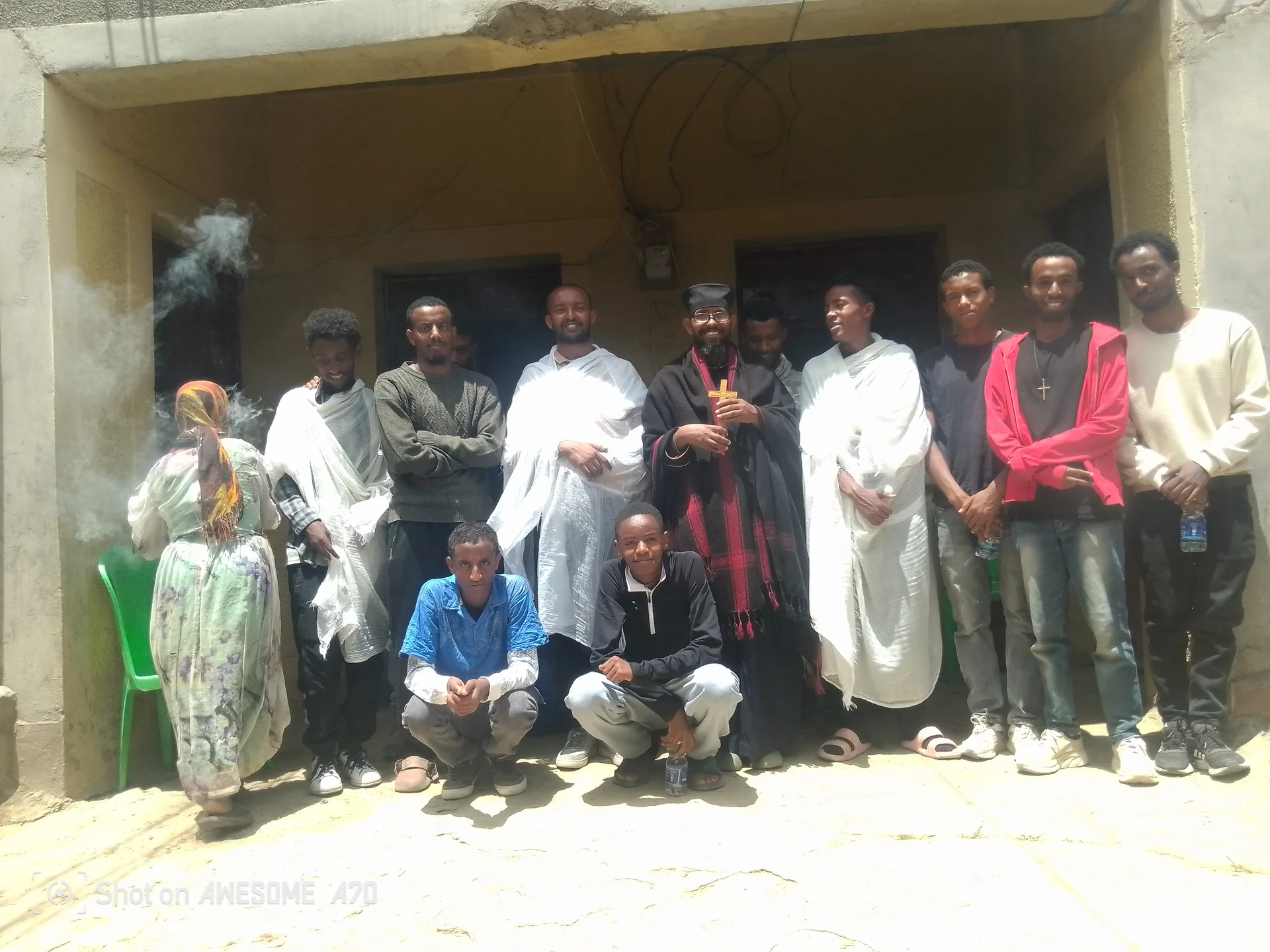 Distributing clean clothing and linen sets for vulnerable elders.