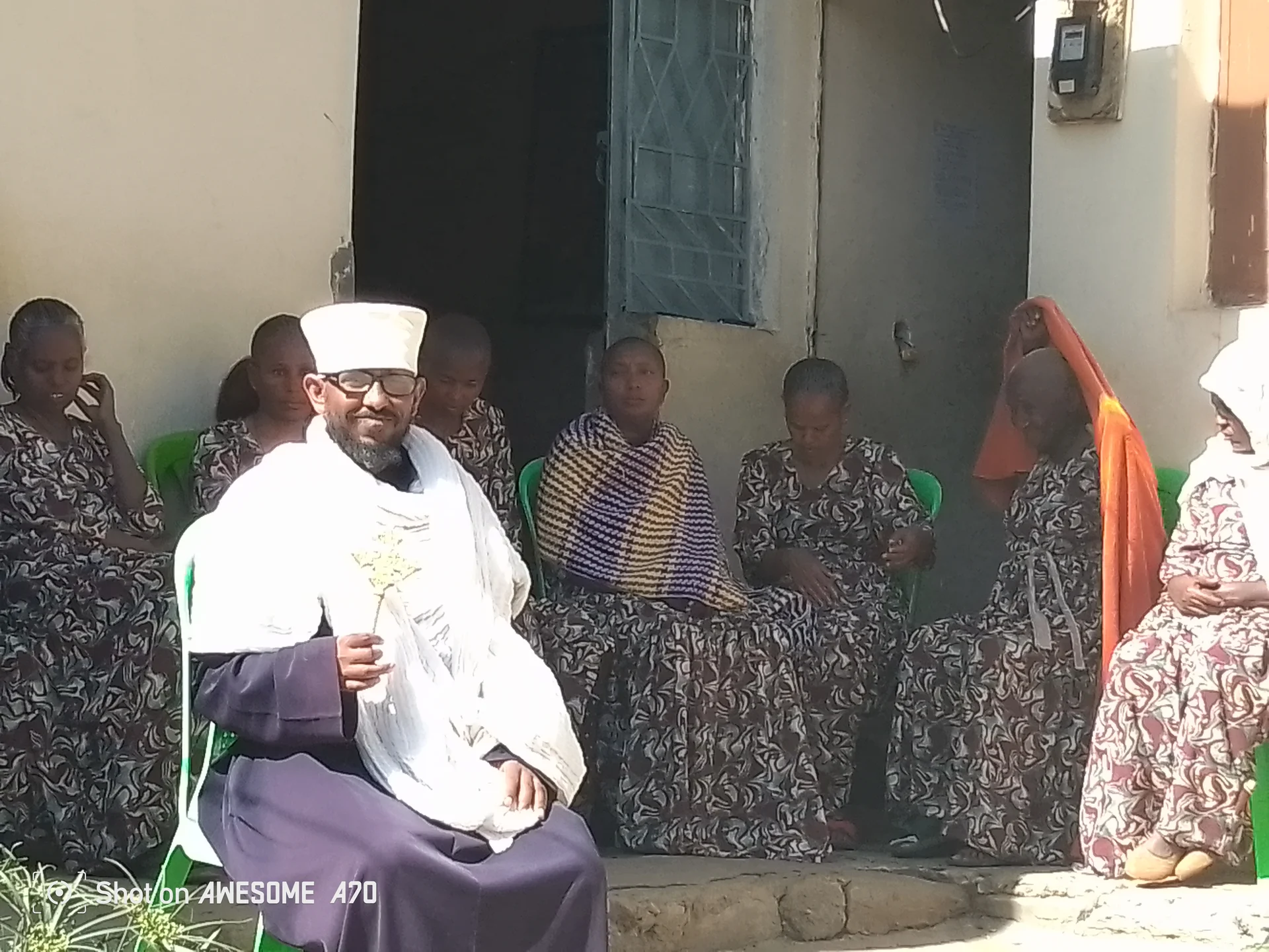 Routine health assessment clinics for elders in the Mekelle Parish center.